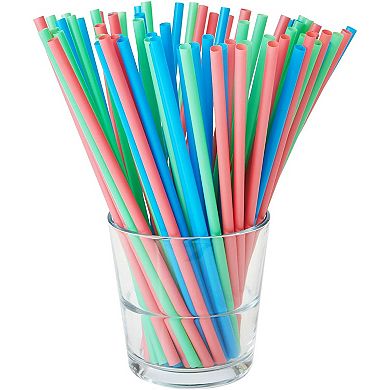 500 Pcs Long Flexible Straws Disposable Pla Biodegradable Drinking Straw, 8.3”