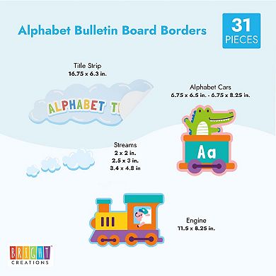 31 Pcs Abc Alphabet Train Bulletin Board Borders For Preschool Kindergarten
