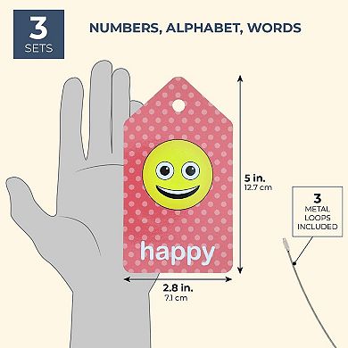 3-pack First Words (alphabet & Numbers) Flash Cards For Infants And Preschoolers