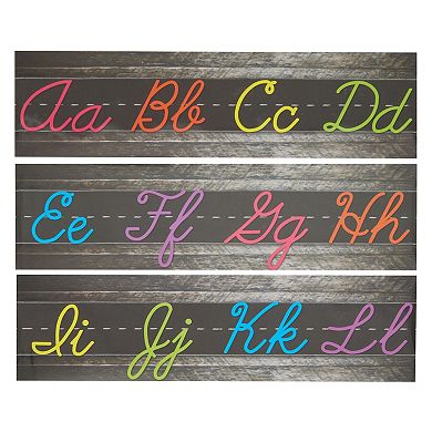 9x Bulletin Board Borders Number & Cursive Alphabet Letter Wall Strip For Class