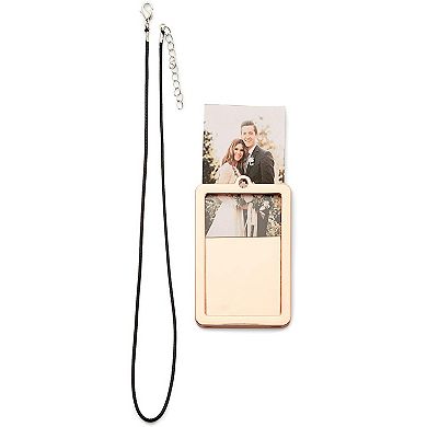 2pcs Rearview Mirror Car Picture Frame, Rose Gold Gift Set For Photo, 2 X 3 In