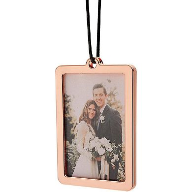 2pcs Rearview Mirror Car Picture Frame, Rose Gold Gift Set For Photo, 2 X 3 In