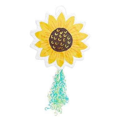 Pull String Sunflower Pinata For Sunshine Baby Shower, Small, 13 X 3 In