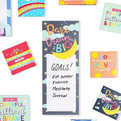 6 Refrigerator Magnetic To-do Notepad With 6 Inspirational Magnets (12 Pcs)
