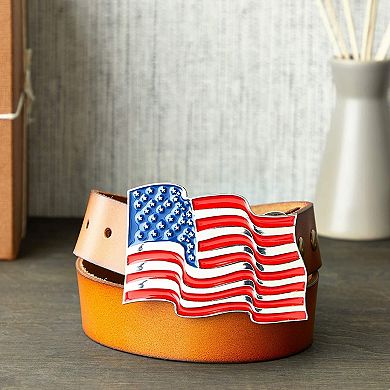 American Flag Cowboy Belt Buckle For Men And Women (4 X 2.8 In)