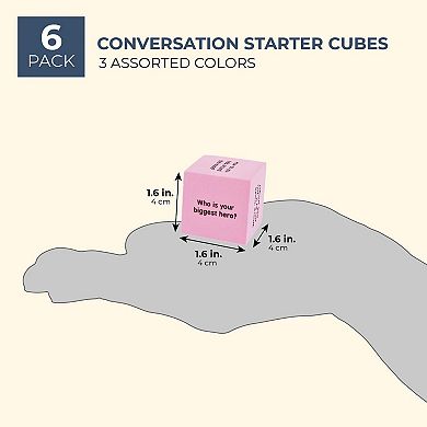 6pc Conversation Starters Cubes, Kids Educational Activities, 1.5 Inches