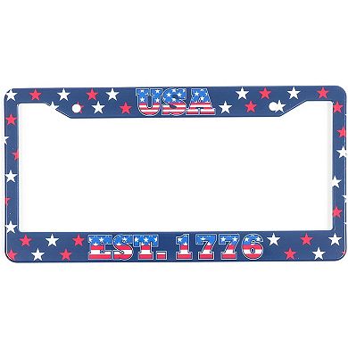 2 Pack American Flag Front And Rear License Plate Frame With Screws Universal