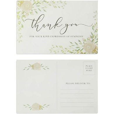 Sympathy Thank You Postcards, Blank (4 X 6 Inches, 100 Pack)