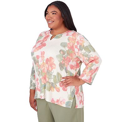 Plus Size Alfred Dunner Floral Textured Top