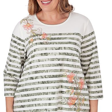 Plus Size Alfred Dunner Tie Dye Embroidery Top