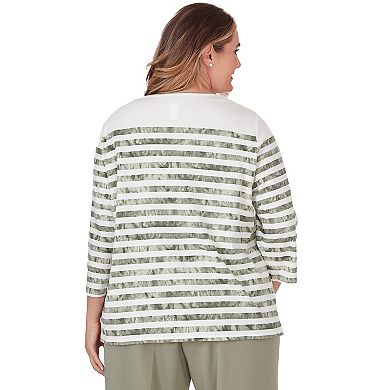 Plus Size Alfred Dunner Tie Dye Embroidery Top
