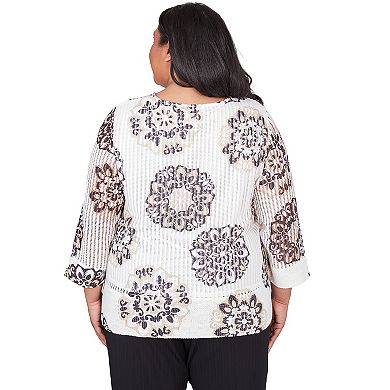 Plus Size Alfred Dunner Medallion Textured Top