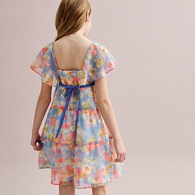 Girls 7-16 Bonnie Jean Jacquard Chiffon Tiered Dress