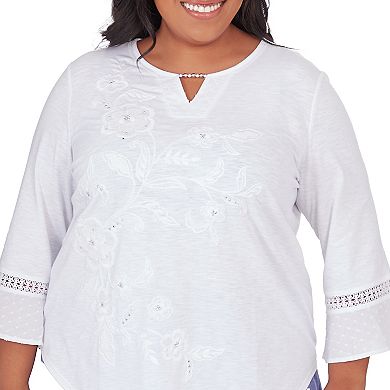 Plus Size Alfred Dunner White Floral Top