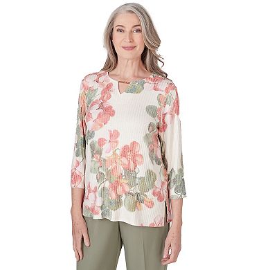 Women's Alfred Dunner Floral Textured Top