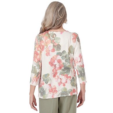 Women's Alfred Dunner Floral Textured Top