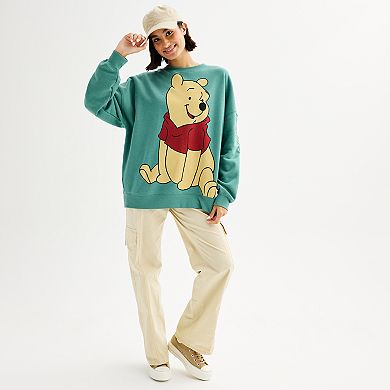 Disney's Winnie The Pooh Cute Pose Juniors' Oversized Graphic Pullover