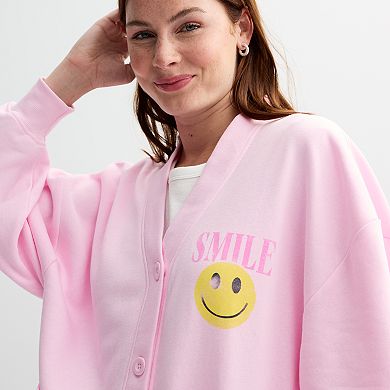 Juniors' Smile Graphic Cardigan