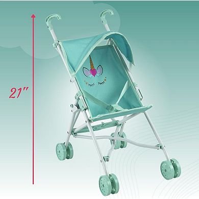 The New York Doll Collection Unicorn Baby Doll Stroller