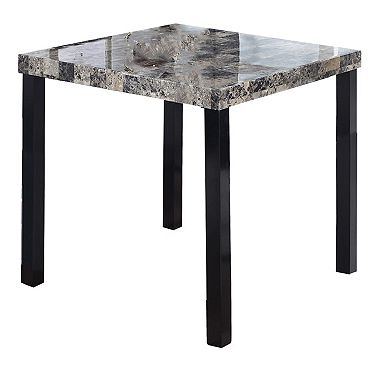 Best Master Furniture Melissa Wood and Faux Marble Counter Height Table