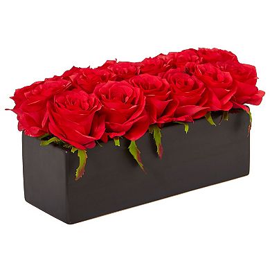 Roses In Rectangular Planter