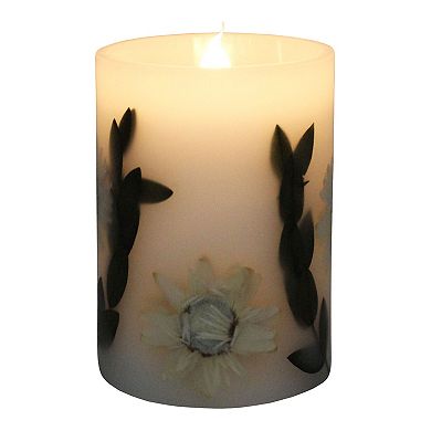 Sonoma Goods For Life Yellow Dried Floral Small LED Pillar Candle