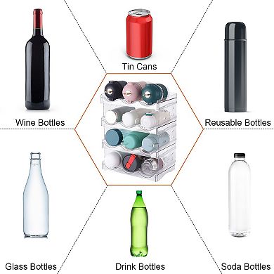 12 Bottles Bottle Organizer Set With 4-tier Shelf