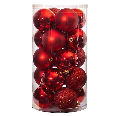 Holiday Christmas 3” Shatterproof Ornament Set With Re-useable Storage Container