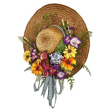 Mixed Flower Hat Wreath