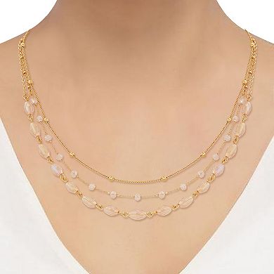 Berry Jewelry Gold Tone Beaded Layered Necklace