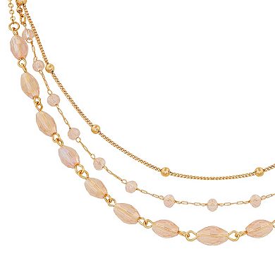 Berry Jewelry Gold Tone Beaded Layered Necklace