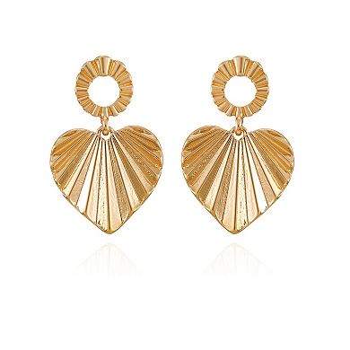 Berry Jewelry Gold Tone Heart Drop Earrings