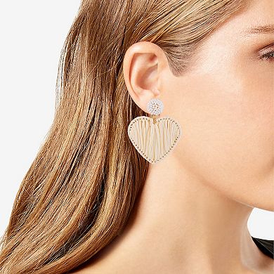 Berry Jewelry Large Raffia Heart Earrings