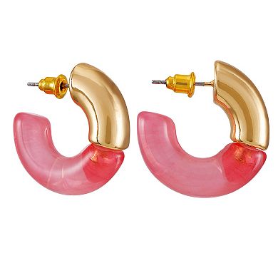 Berry Jewelry Gold Tone Acrylic C-Hoop Earrings