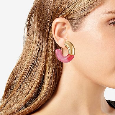 Berry Jewelry Gold Tone Acrylic C-Hoop Earrings