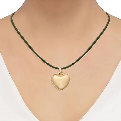Berry Jewelry Oversized Gold Tone Heart Pendant Choker Necklace