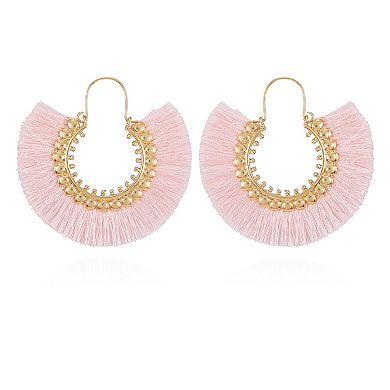 Berry Jewelry Gold Tone Blush Tassel Fringe Earrings