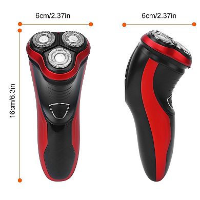 Red, 2 In 1 Electric Shaver Rechargeable 3d Painless Rotary Shaver With Pop-up Trimmer