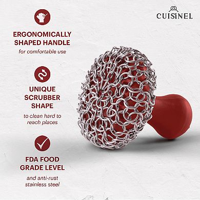 Cuisinel Cast Iron Chainmail Scrubber + Pan Scraper