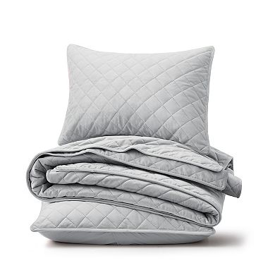 Unikome 3 Piece Velet Quilted Reversible Quilt Set with Shams