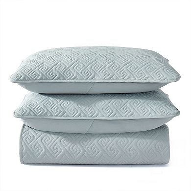 Unikome 3 Piece Microfiber Reversible Quilt Set with Shams