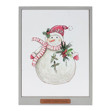 Framed Santa And Snowman Wall Art (Set Of 2)