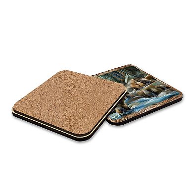 Sea Lion Cave Wooden Cork Placemat And Coasters Gift Set Of 7