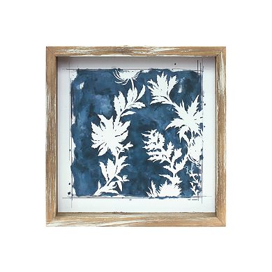 Wood Framed Floral Outline Print (set of 6)