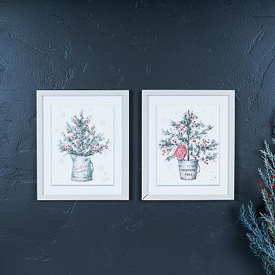 Potted Pine Tree Wall Art (Set Of 2)