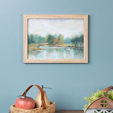 Framed Lake Landscape Print 15.75"l