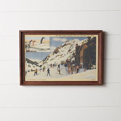 Vintage Ski Lodge Wall Art 23.5"l