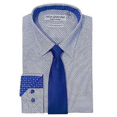 Men's Nick Graham Mosaic Dot Modern Fit Dress Shirt & Tie Set