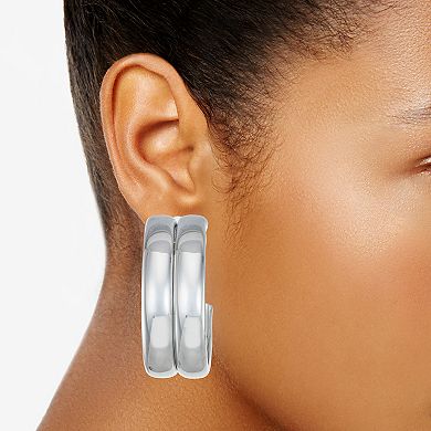 Ella Shea Silver-Tone Chunky Hoop Earrings