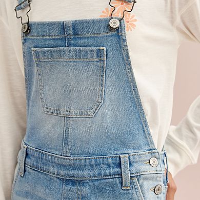 Girls 6-20 SO® 90s Straight Denim Overalls in Regular & Plus Size